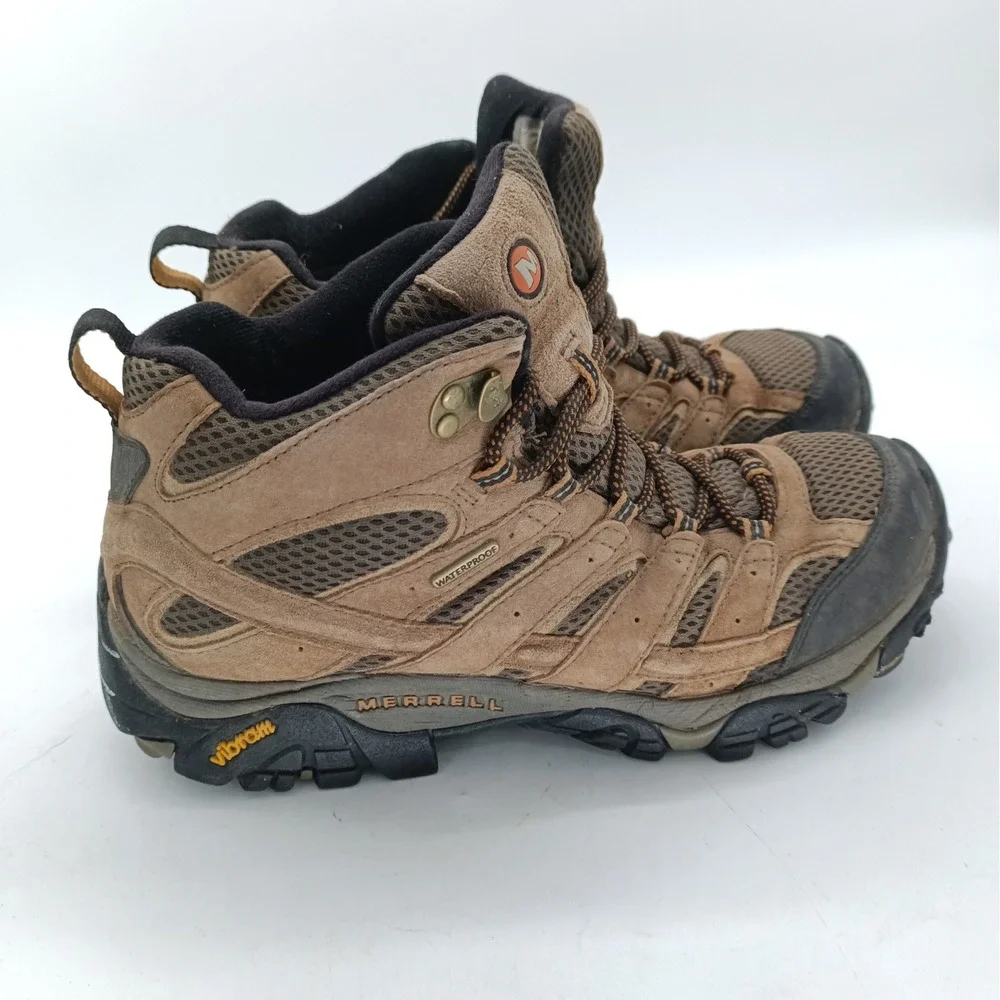 Merrell Moab 2 Mid Waterproof Mens Hiking Boots Brown Suede Size 8 J06051 s7